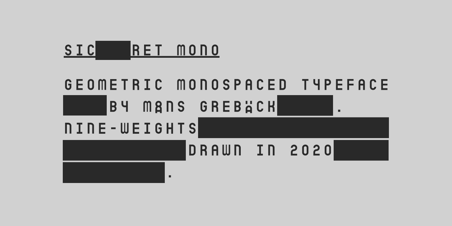 Пример шрифта Sicret Mono #5